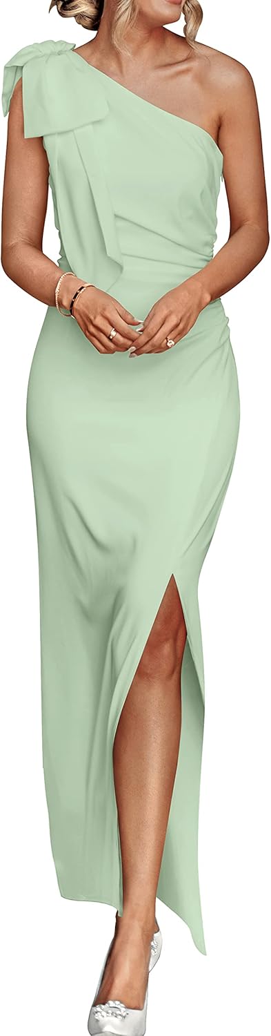Elegant One Shoulder Maxi Dress for Summer Weddings and Parties