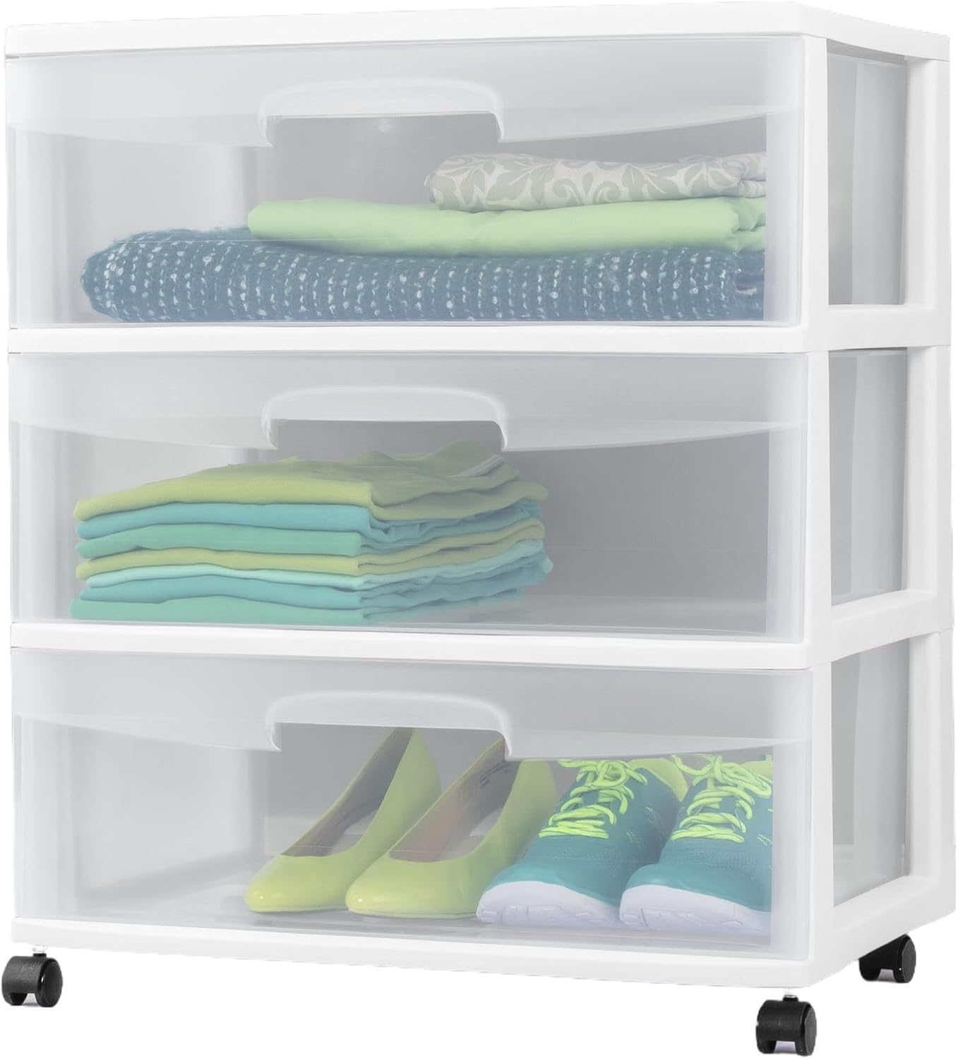 3 Drawer Wide Cart for Efficient Storage in Any Room