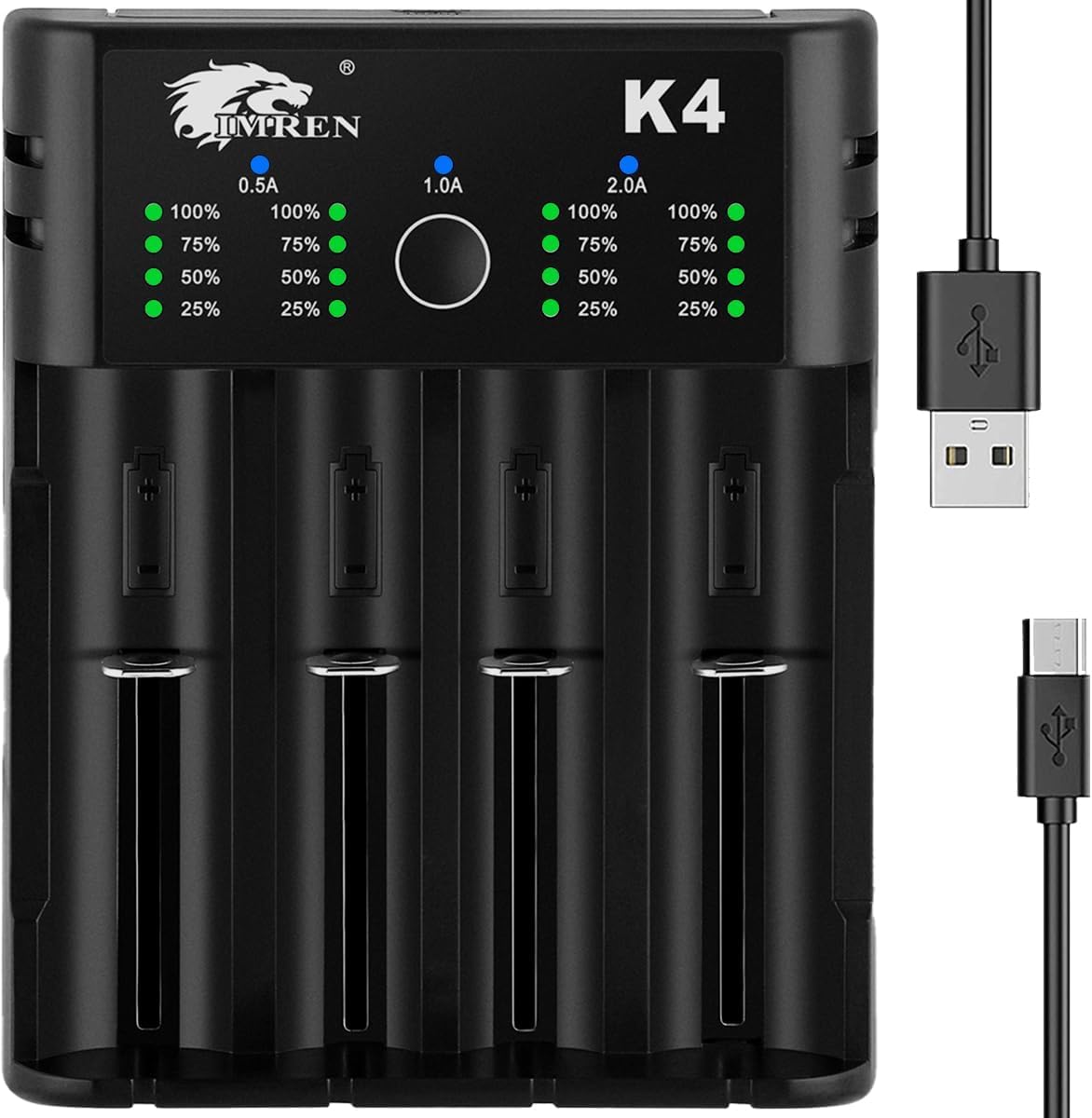 IMREN 4-Bay USB C Charger: Fast Charging for Multiple Batteries