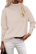 Rapbin Turtleneck Sweater for Women 2025 - Soft Knit Pullover High-Low
