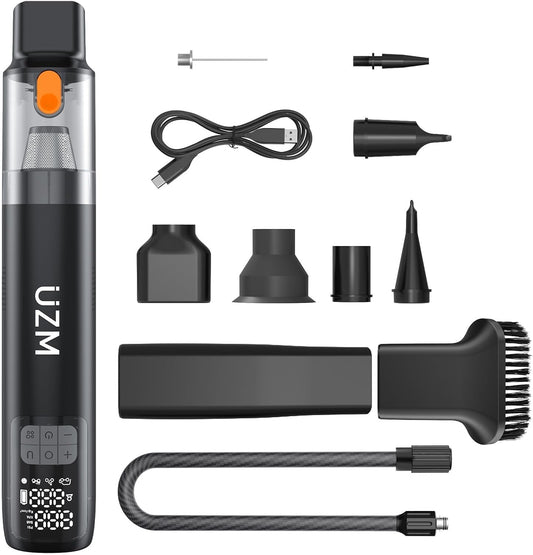 UZM 3-in-1 Portable Tire Inflator: Fast Inflation & Vacuuming