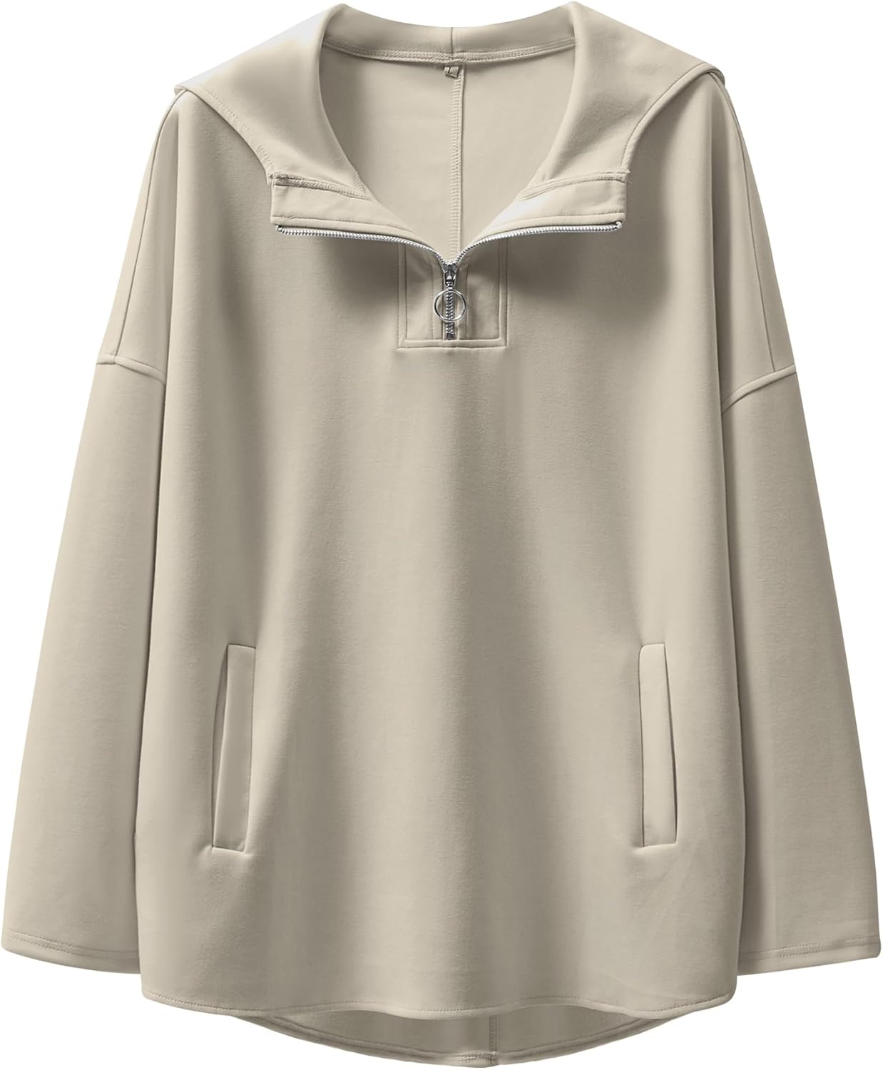 Oversized Hoodie Quarter Zip Sweatshirt for Trendy Teens