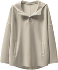 Oversized Quarter Zip Hoodie Tunic Pullover - Comfortable Everyday Fit