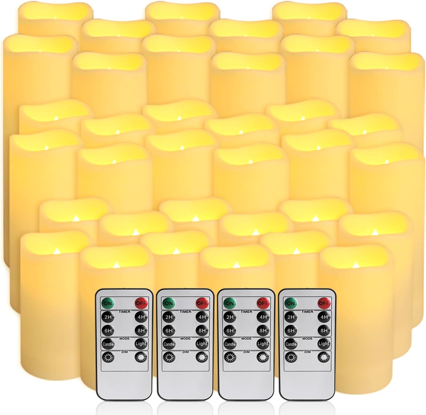 36-Pack Flickering Flameless Candles with Remote Control for Decor