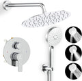 Shower Faucet Set 12in Rough-In Valve Trim Kit with Rainfall - Boosts