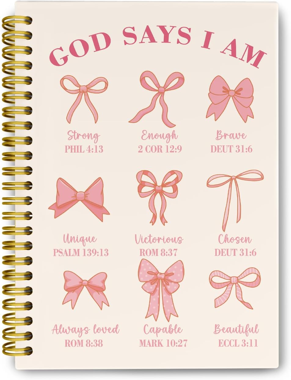 Pink Bows Bible Notebook - Christian Scripture Journal