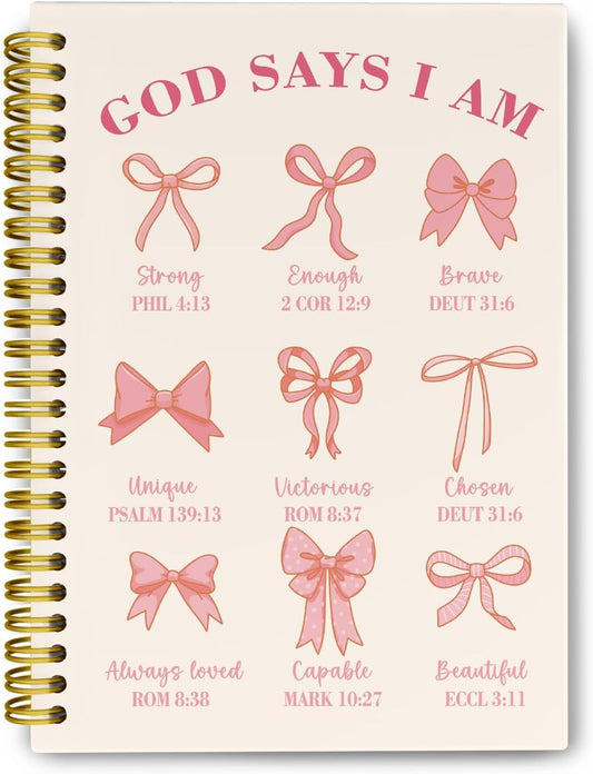 Pink Bows Bible Notebook - Christian Scripture Journal
