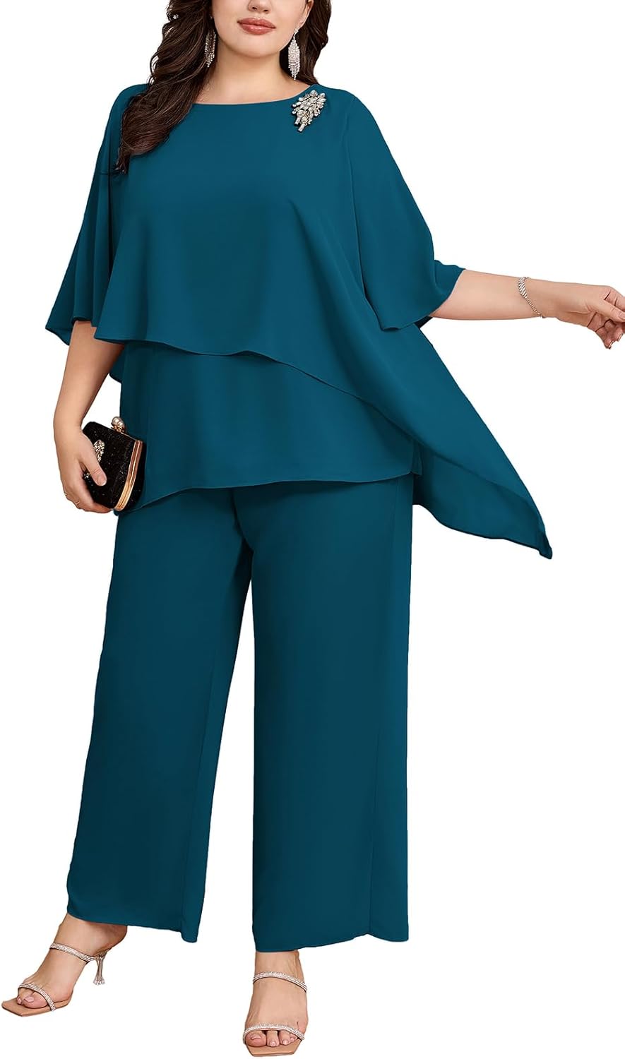 Plus Size Mother of Bride Pant Suits for Elegant Weddings