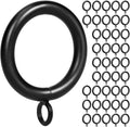 Curtain Ring Metal 42-Pcs 1 1/4 in Inner Diameter - Durable Black Set