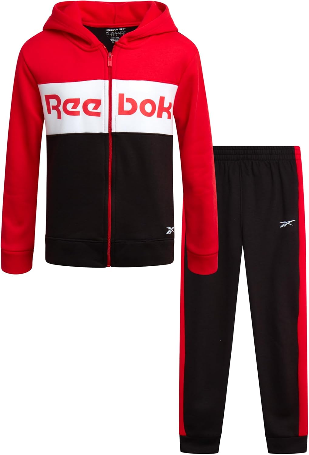 Reebok Boys Sweatpants Set - Athletic Fleece Hoodie and Joggers