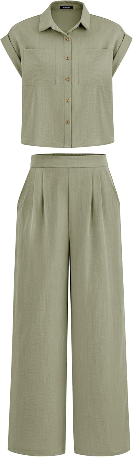 PRETTYGARDEN Womens 2 Piece Sets for Summer Casual Outfits