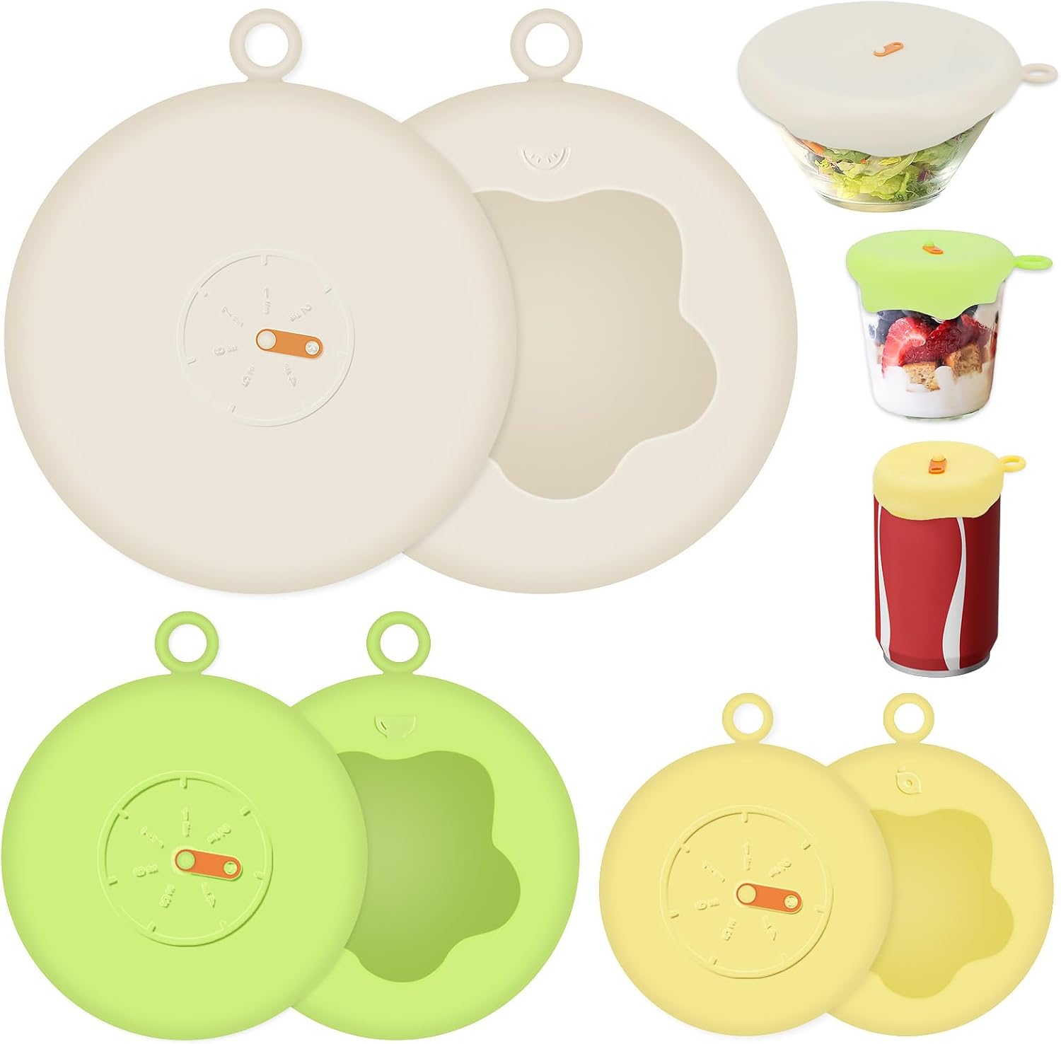 6-pc Silicone Stretch Lids Set: Microwave-Safe & Leak-Proof
