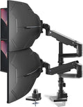 Dual Monitor-Arm Heavy-Duty Stacked Mount for 17-57in Screens