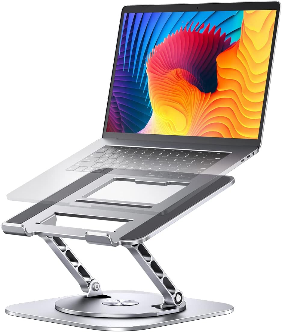 360 Rotating Foldable Laptop Stand for MacBook Pro/Air 16, Silver