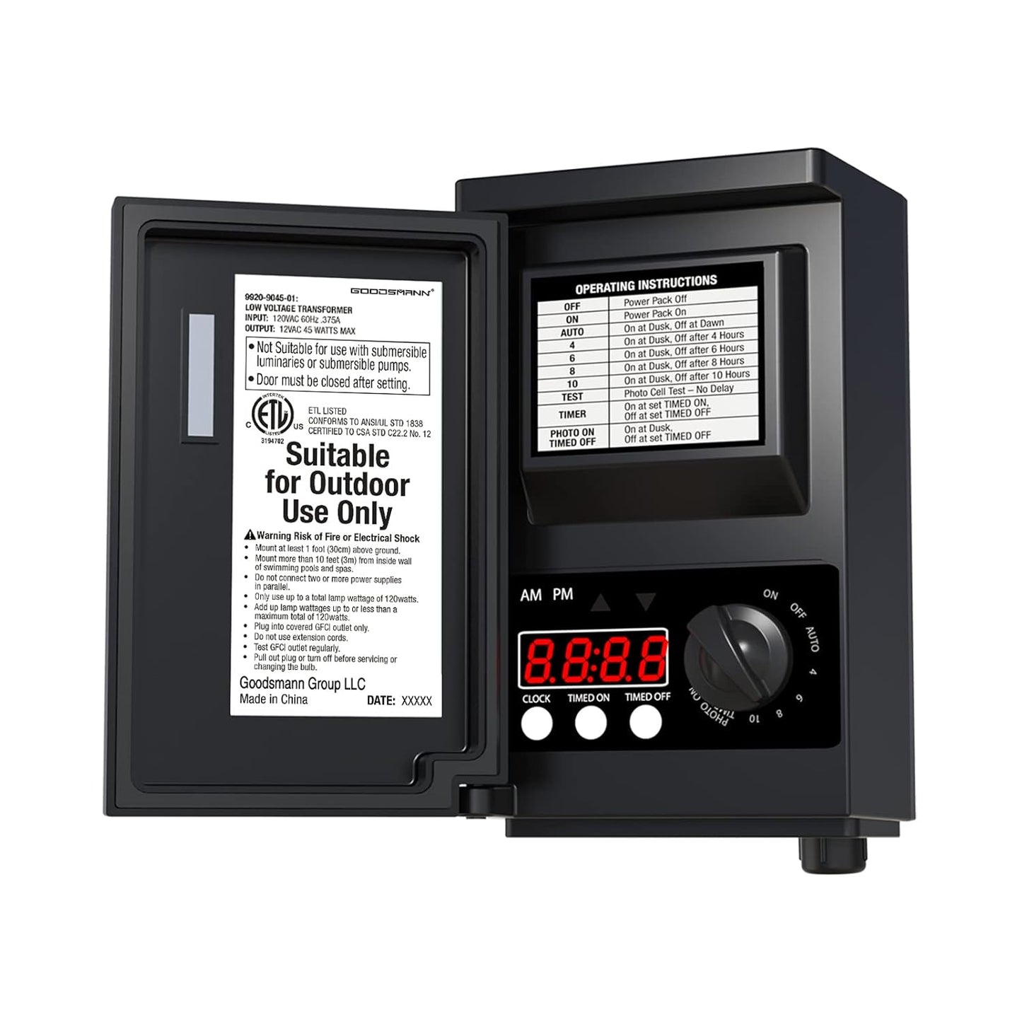 GOODSMANN 45W Low Voltage Transformer for Landscape Lighting
