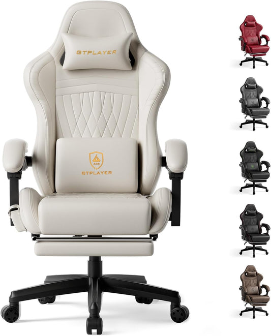 GTPLAYER Gaming Chair with Speakers and Footrest for Comfort