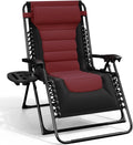 Zero Gravity Recliner Chair Black/Burgundy - Padded Oversized Lounger