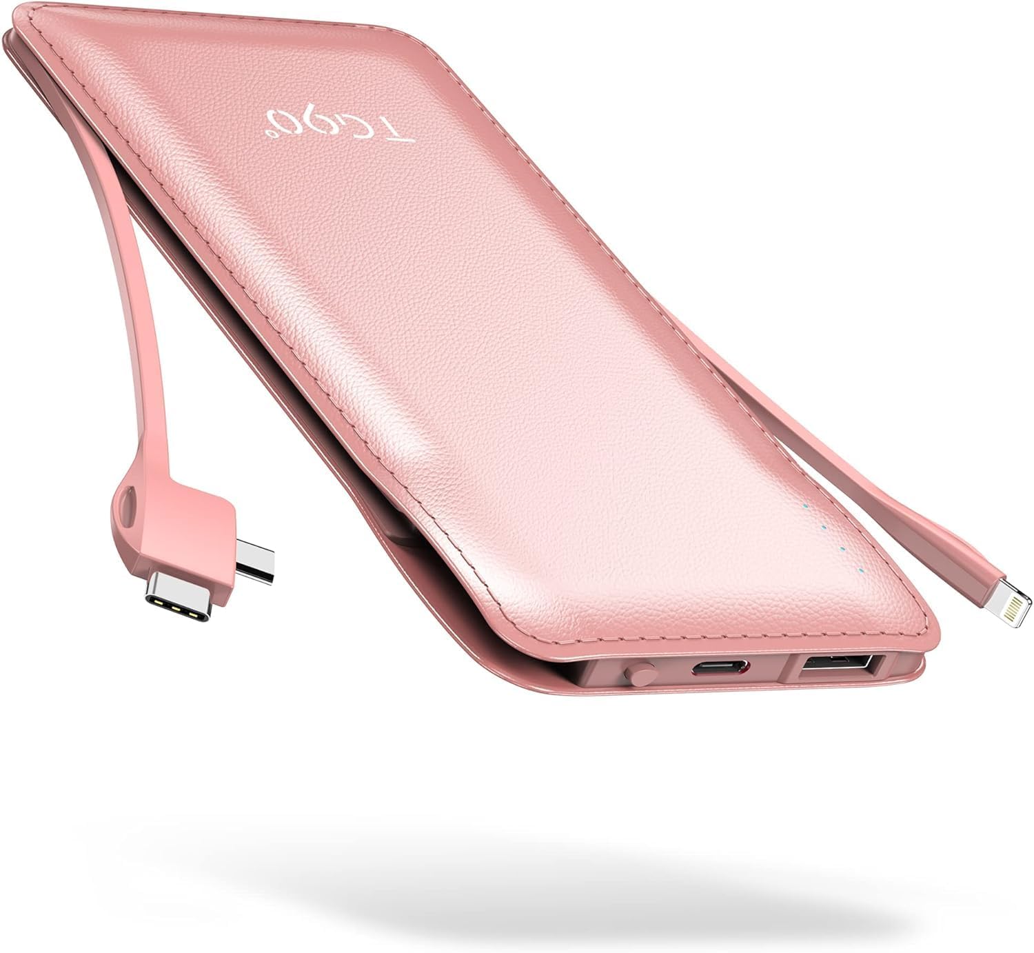 TG90 10000mAh Built-in Cable Power Bank - iPhone & Android Compatible