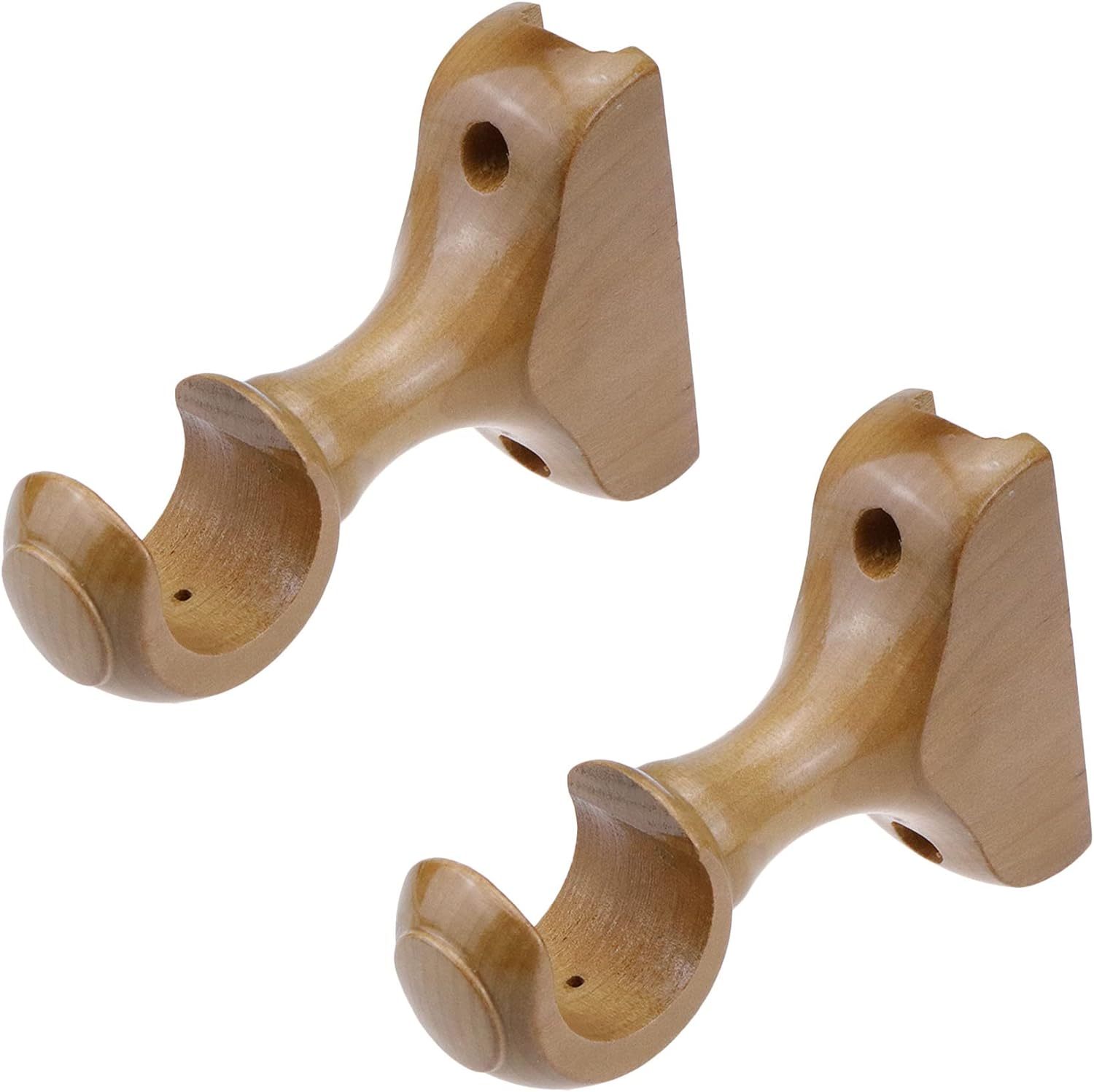 T Tulead Wood Curtain Rod Brackets 2-Pack