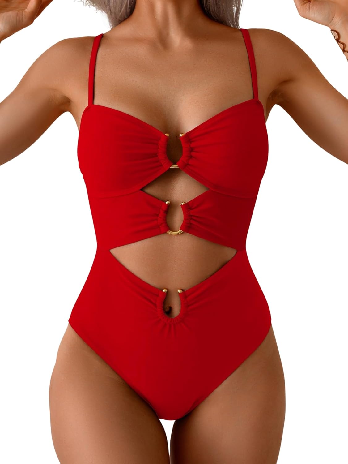 Eomenie One Piece Swimsuit for Women with Sexy Cutout Design