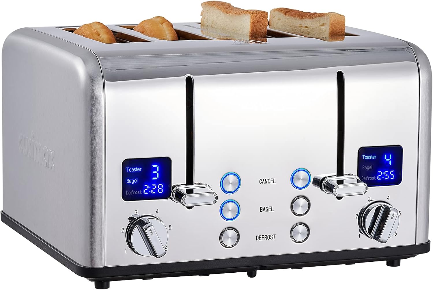 CUSIMAX 4 Slice Toaster with Ultra-Clear LED Display