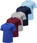 Workout Shirts for Men 5-Pack Moisture Wicking Crewneck Tee