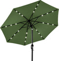 10ft Solar Polyester LED Lighted Patio Umbrella - Fern - Tilt & Crank