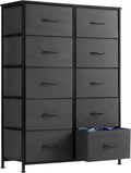 DUMOS Dresser for Bedroom with 10 Drawers - Wide Fabric Storage Tower