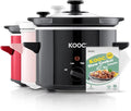 KOOC Small Slow Cooker 2-Quart - Compact Slow Stew Cooker