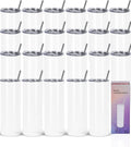 24 Pack 20 Oz Straight Skinny Tumblers - Slim DIY Gift Set