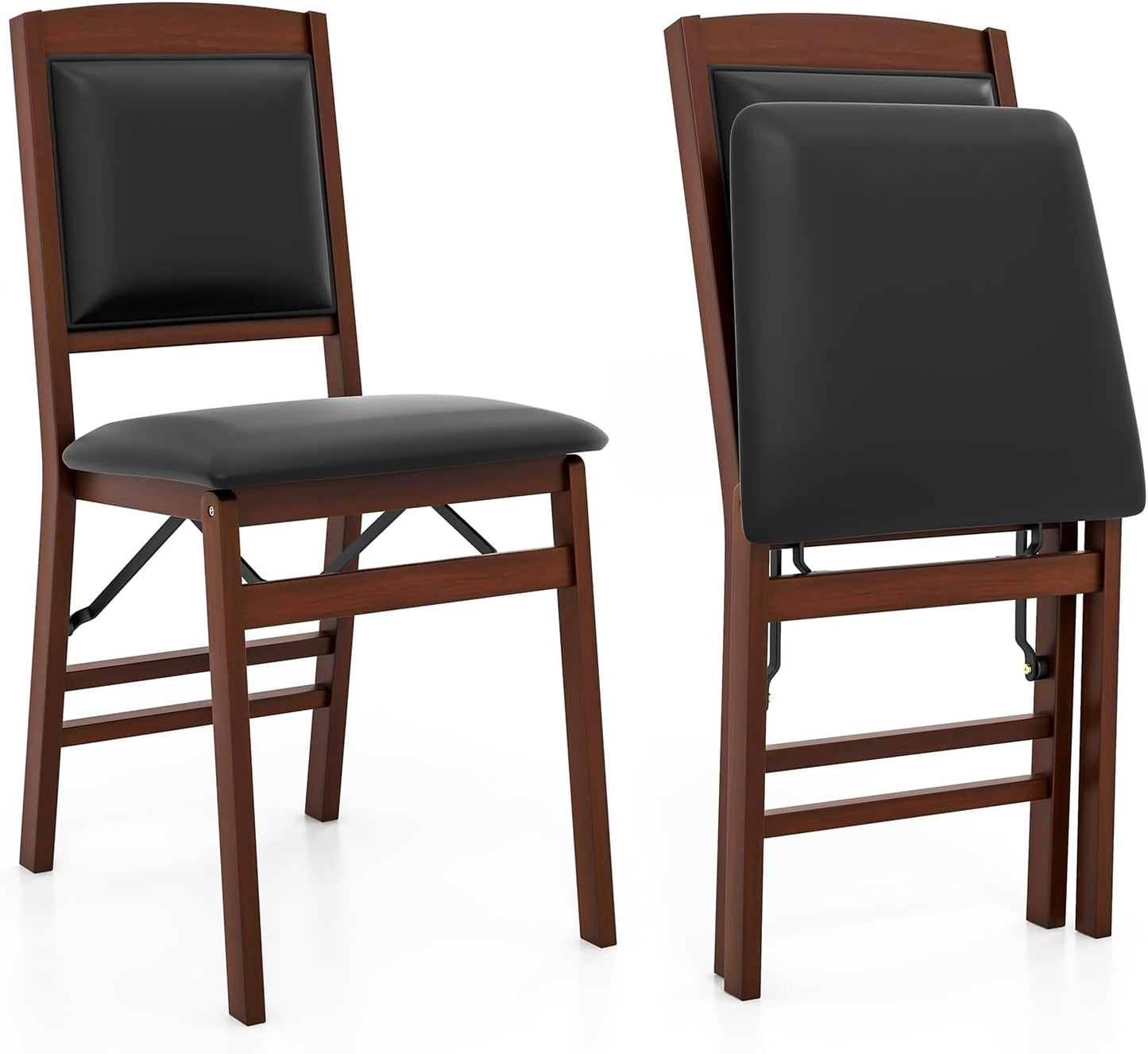 Giantex Foldable Wood Dining Chairs, No Assembly, Max 400 Lbs