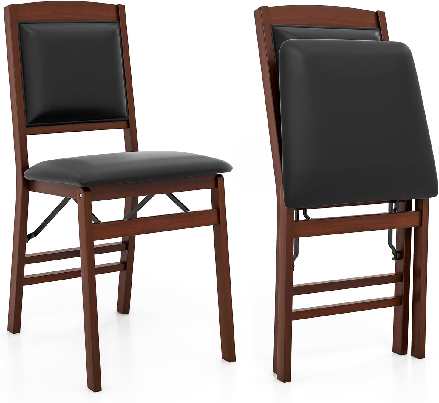 Giantex Foldable Wood Dining Chairs, No Assembly, Max 400 Lbs