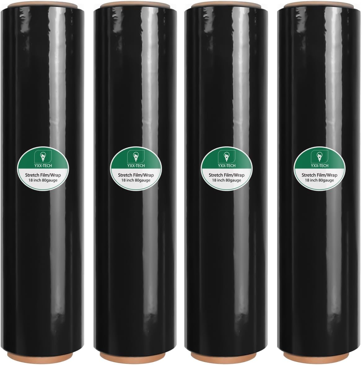 Black Stretch Film Roll 18 Inch 1500 Feet for Moving and Packing