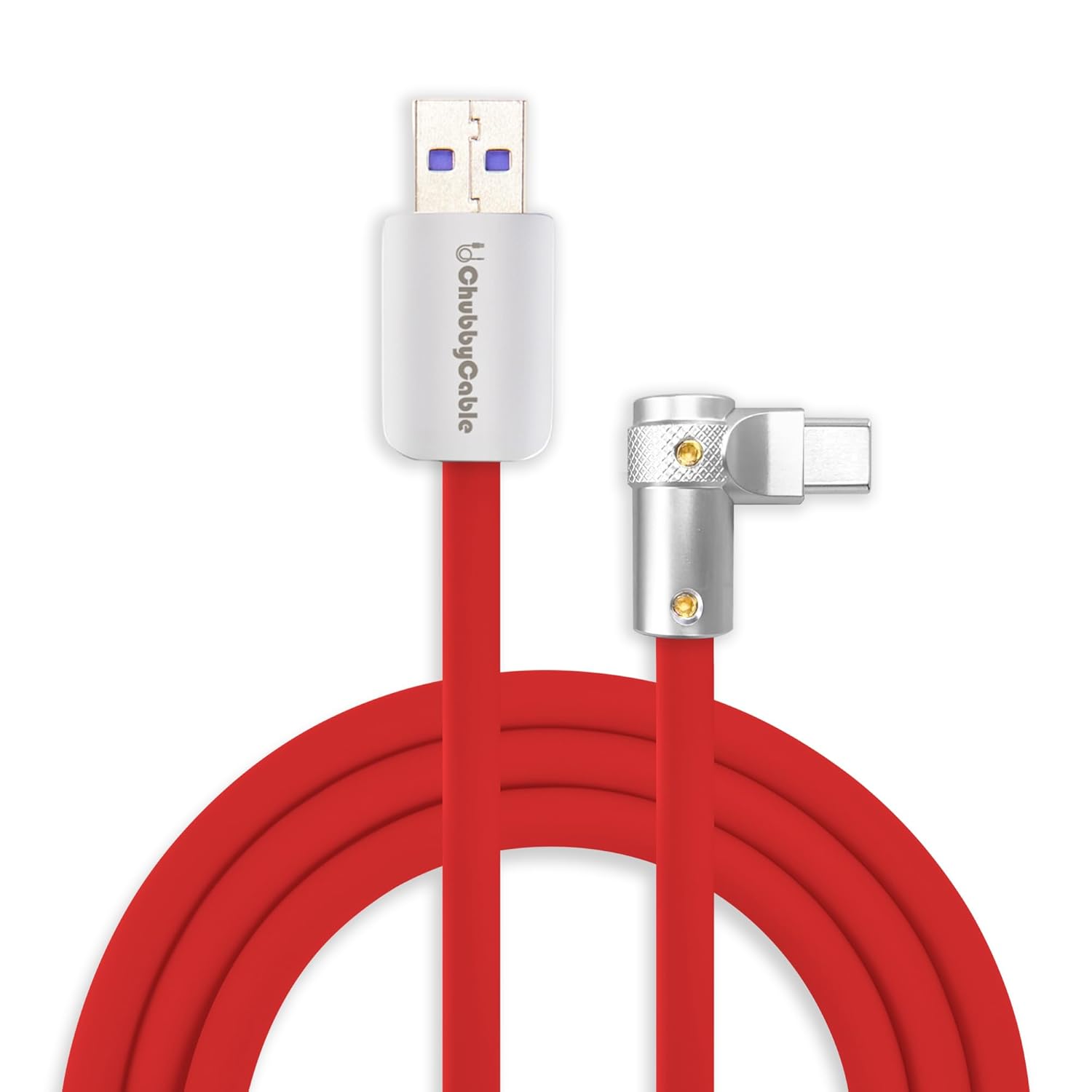 Chubbycable FlexElbow 90 Degree USB C Cable for Fast Charging
