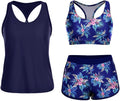 Tankini Swimsuit for Women 3-Piece Athletic Set - Comfortable Coverage
