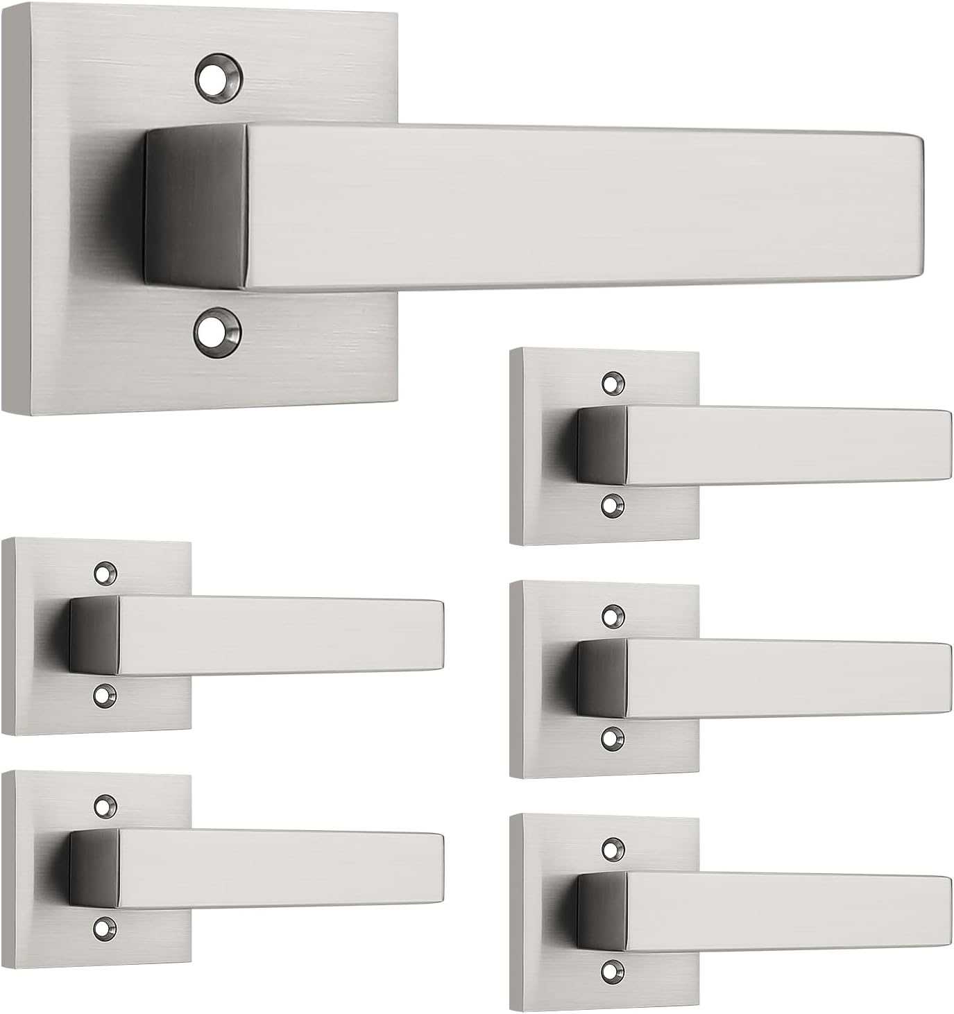 Probrico 6 Pack Stain Nickel Dummy Door Lever for Closets