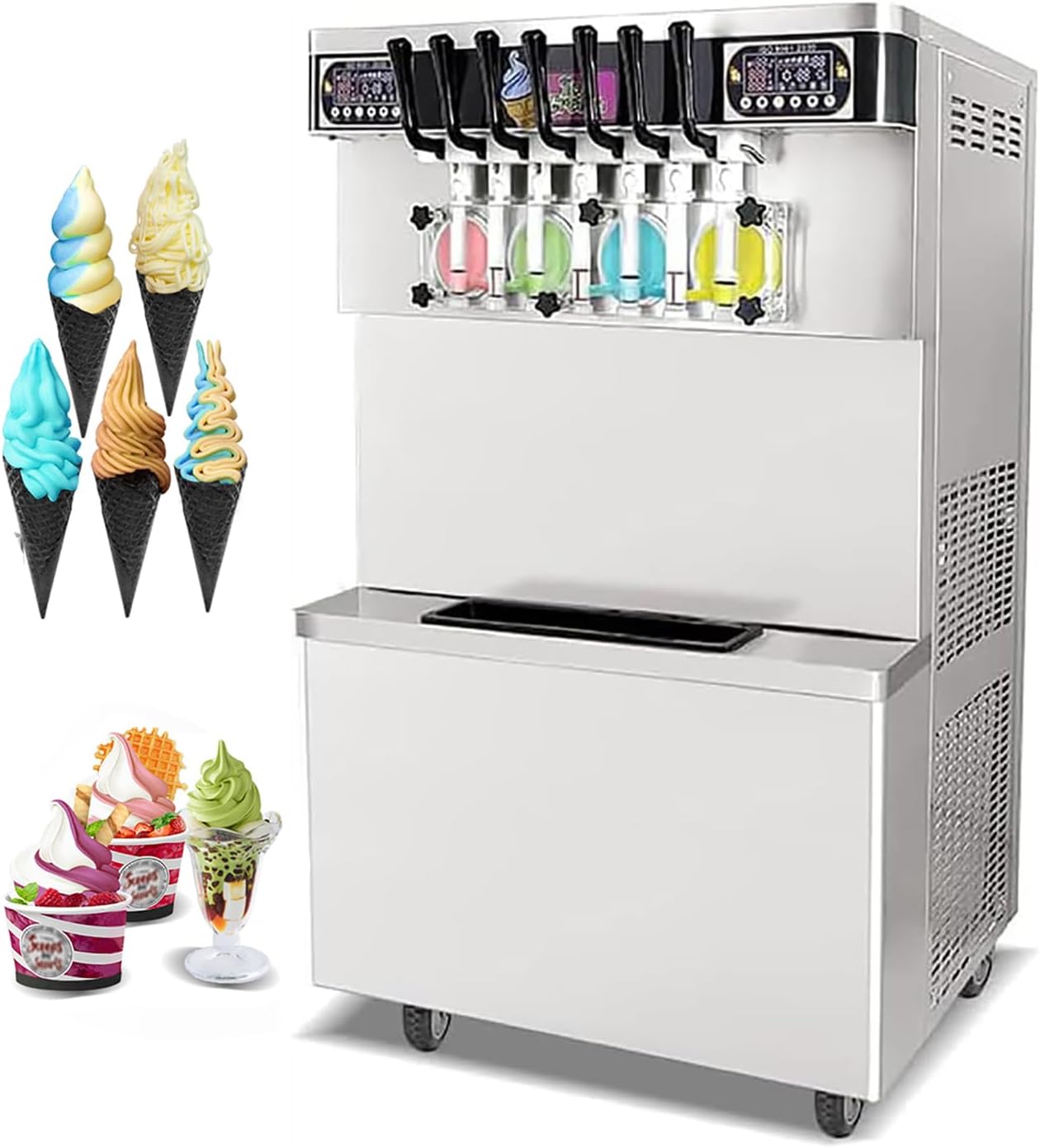 Kolice 7 Flavors Soft Serve Ice Cream Machine