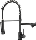 Black Kitchen Faucet with 2 Function Sprayer - Matte Black Elegance