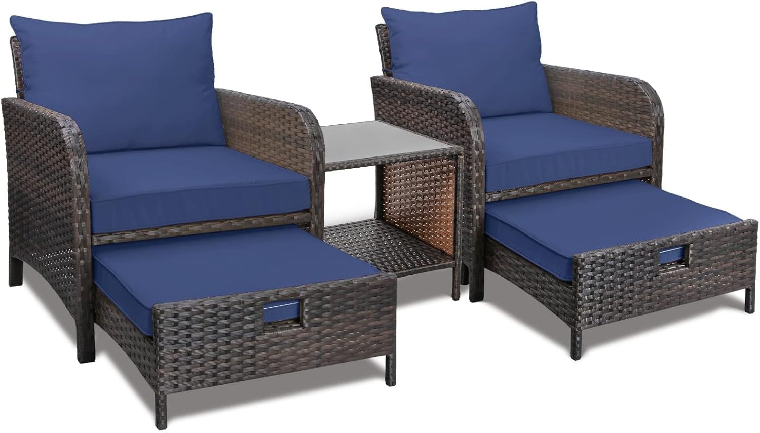 LEVELEVE Balcony Furniture 5 Piece Patio Set for Outdoor Relaxation
