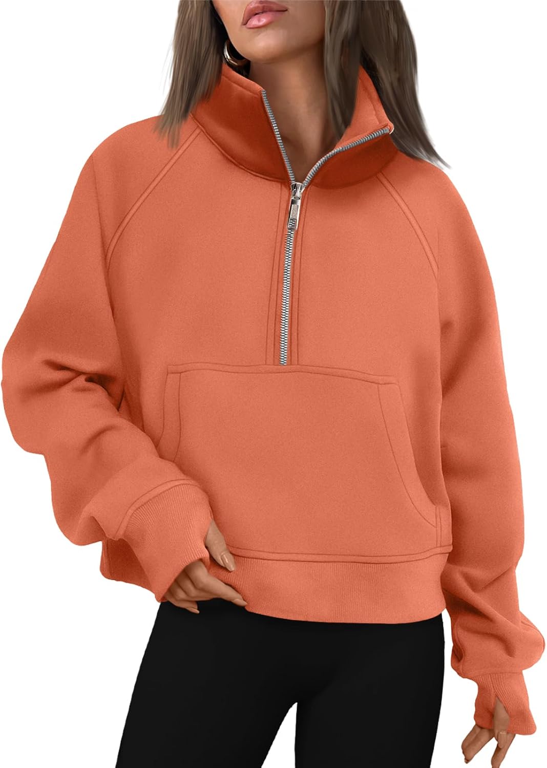AUTOMET Womens Half Zip Cropped Pullover for Fall Fashion
