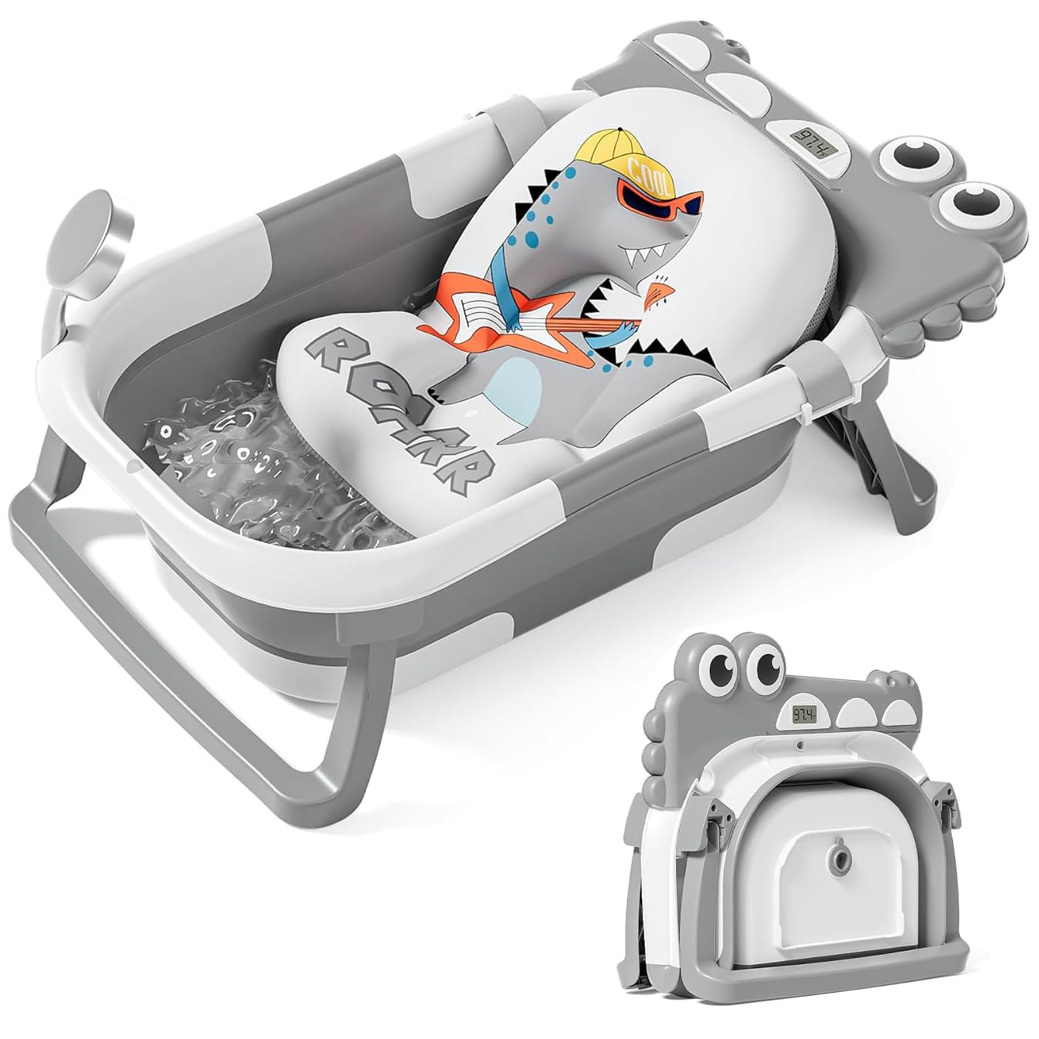TPN Collapsible Baby Bathtub with Thermometer for Infants
