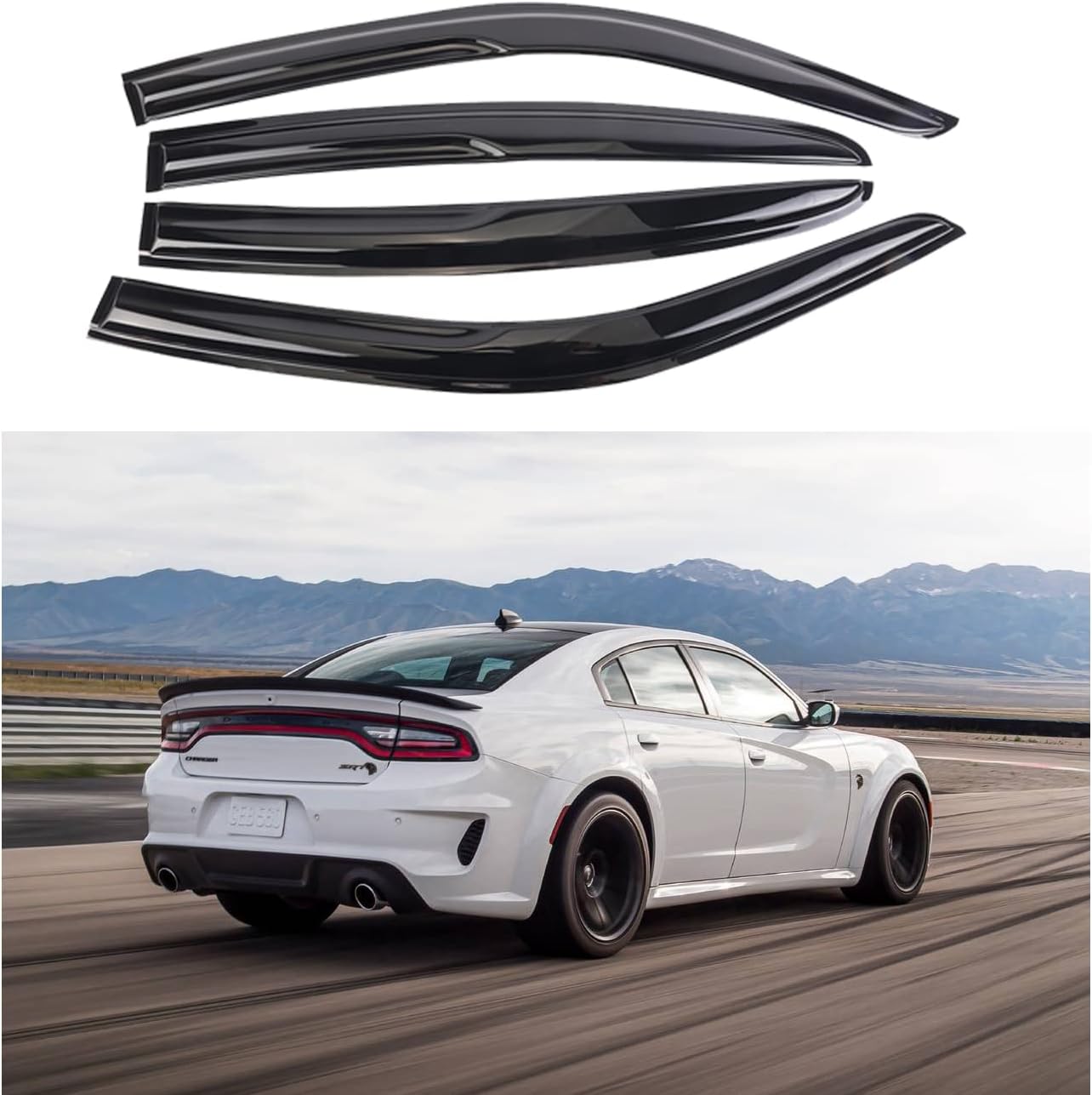 Dodge Charger Window Visors for 2011-2022 - Smoke Rain Guards