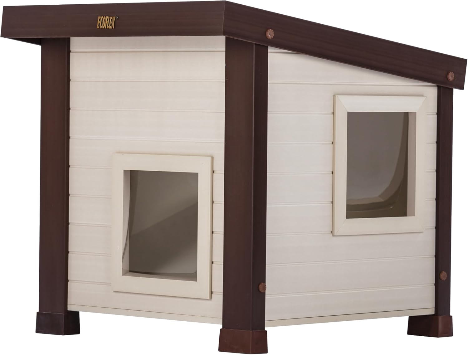 ECOFLEX Outdoor Cat House - Durable, Ventilated, Easy Assembly