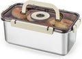 Stainless Steel Bread Box with Handle - Time-Recording Storage