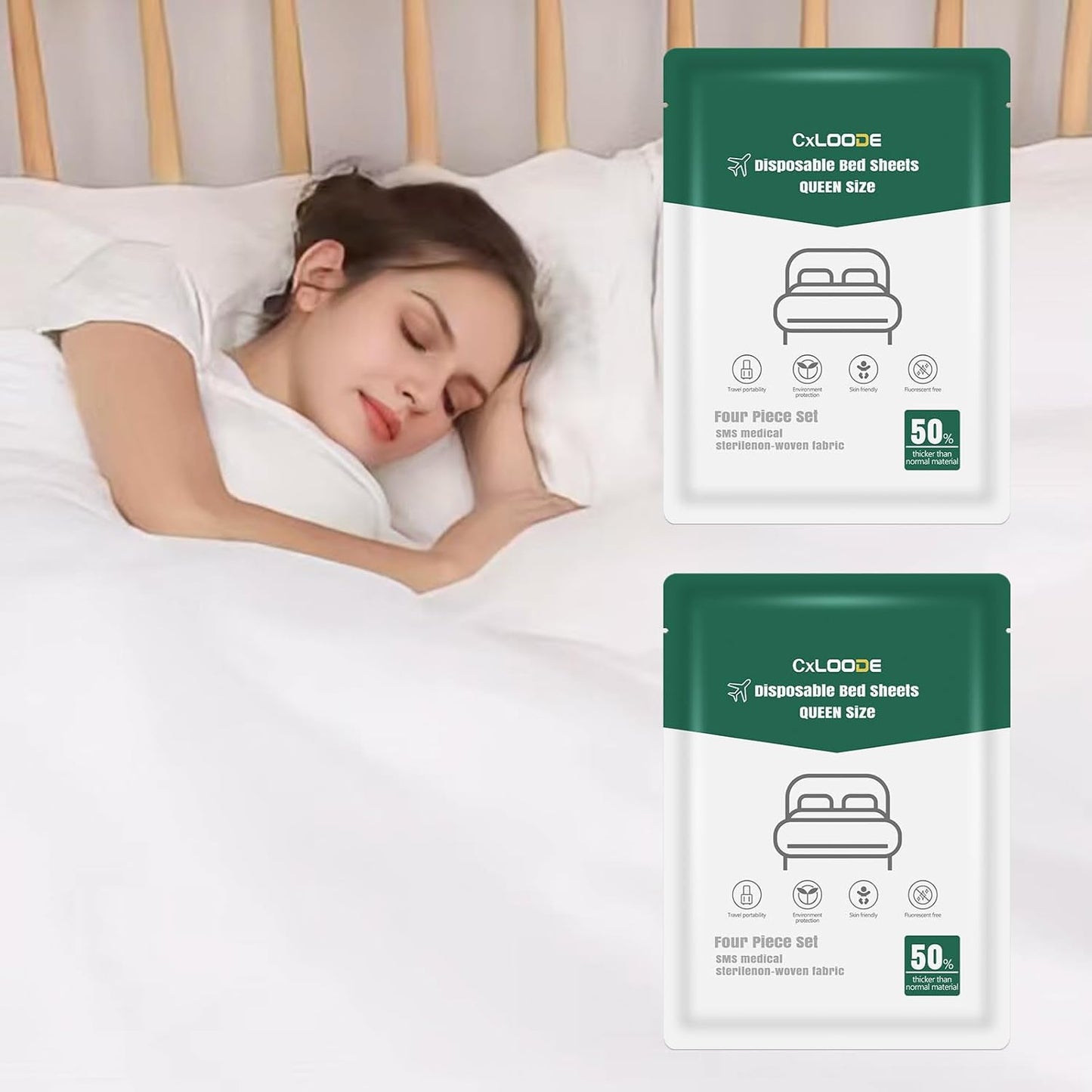 Travel-Friendly Disposable Bedding Set - 2 Pack