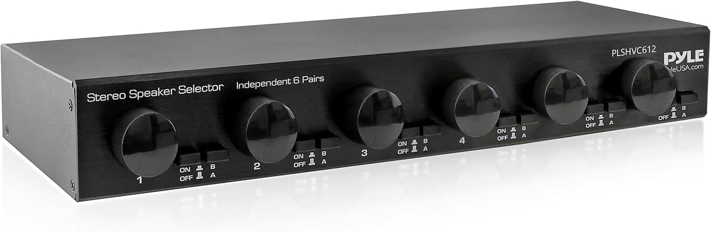 Pyle 6 Channel High Power Stereo Speaker Selector with Control