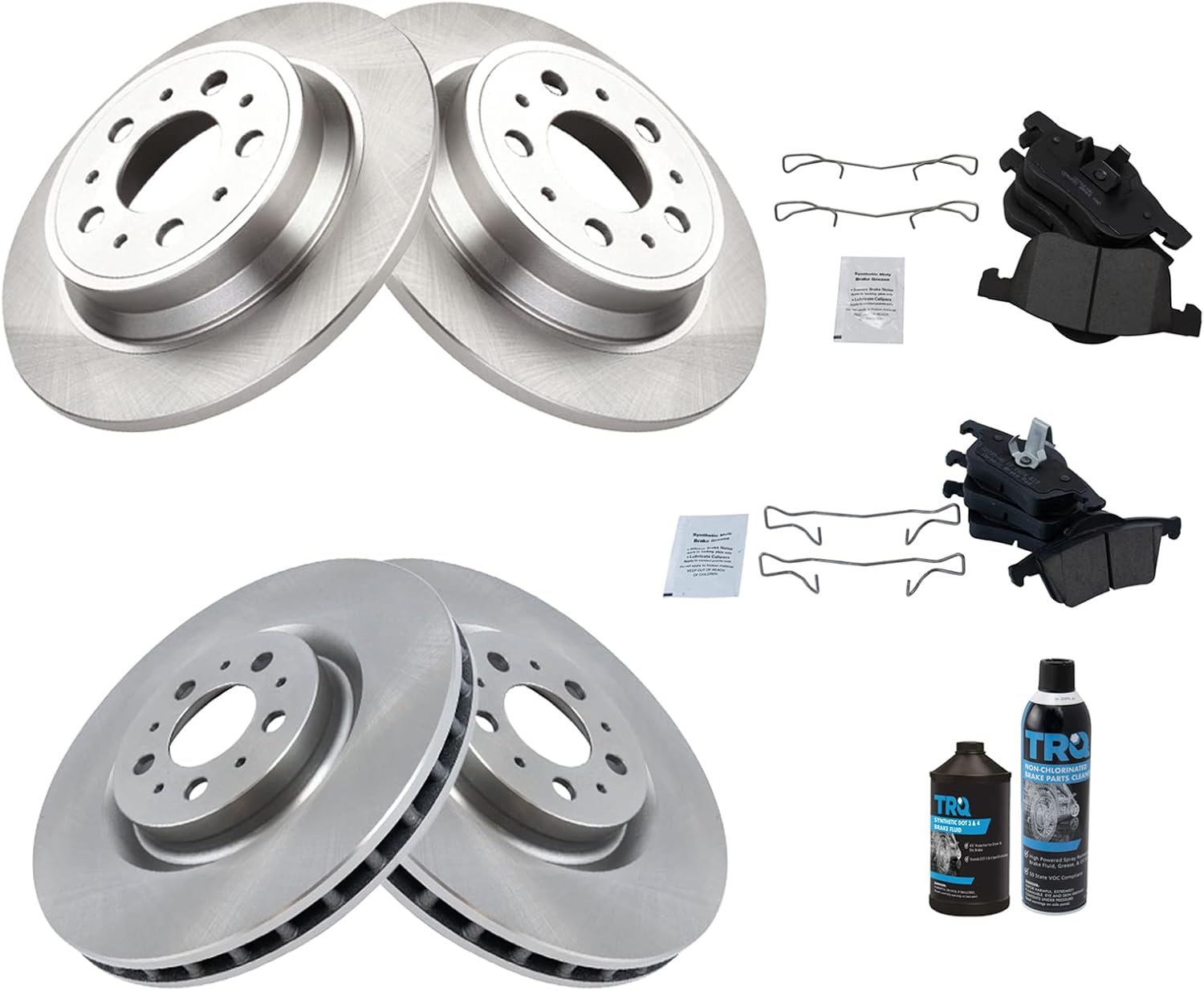 TRQ Brake Pad & Rotor Kit for 2004-2006 Volvo V70 - Complete Set