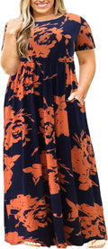 Plus Size Maxi Dresses for Curvy Women - Loose Short Sleeve Maxi