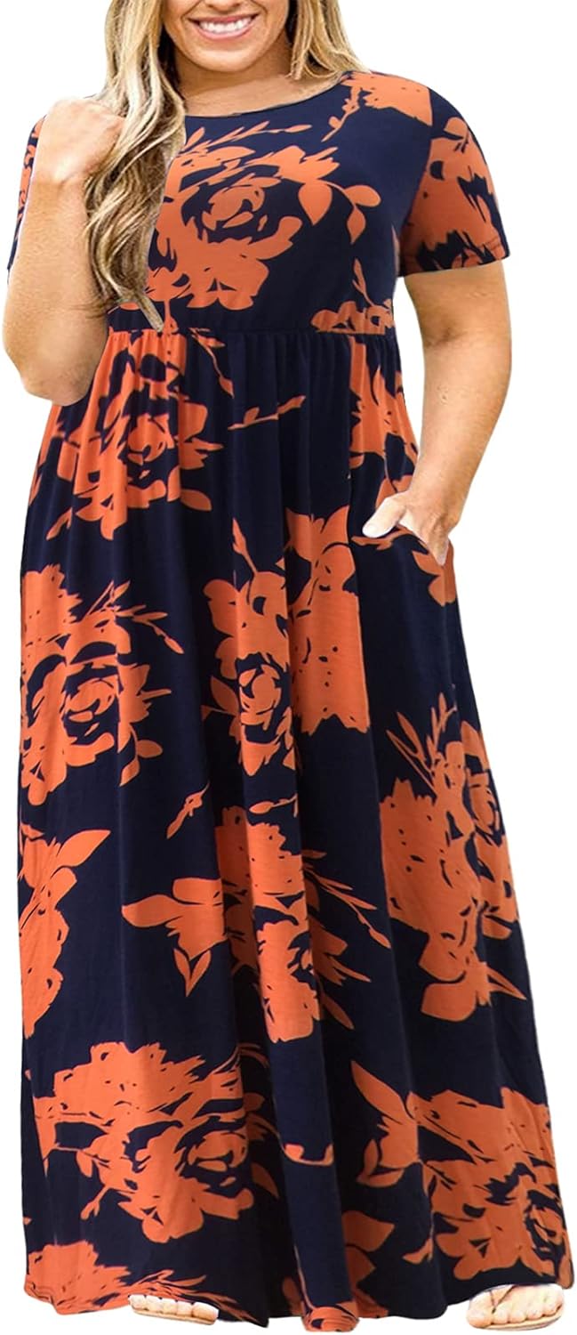 Nemidor Plus Size Maxi Dresses for Curvy Women in Summer
