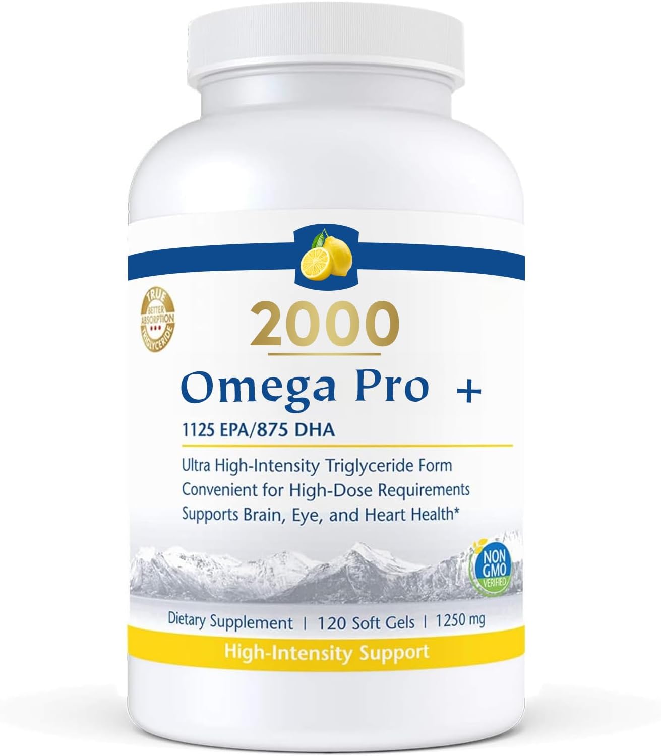 ProOmega 2000-D Fish Oil with Lemon Flavor for Heart Health